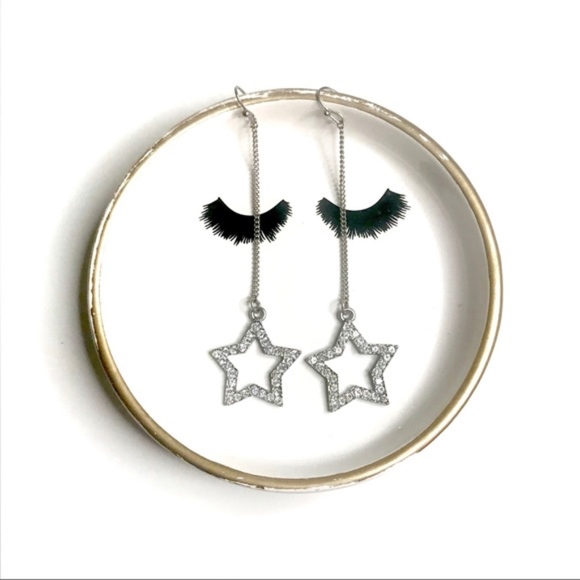 Stars & crystal mystic Long dangle earrings - Picture 2 of 7
